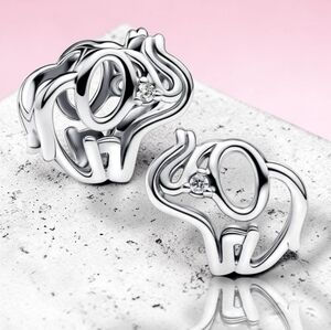 PANDORA Sterling Silver Openwork Lucky Elephant Charm With CZ